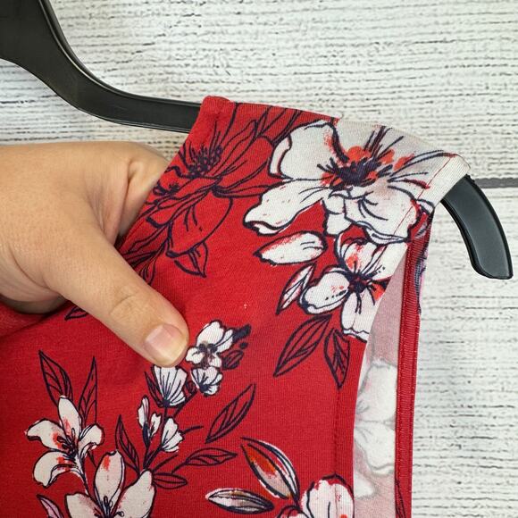 41 Hawthorn Plus Size Adelina Red Floral V-Neck Sleeveless Dress Size 3X - Picture 3 of 9